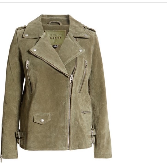 BLANK NYC Green Suede Leather Moto Jacket Size M - Picture 3 of 15